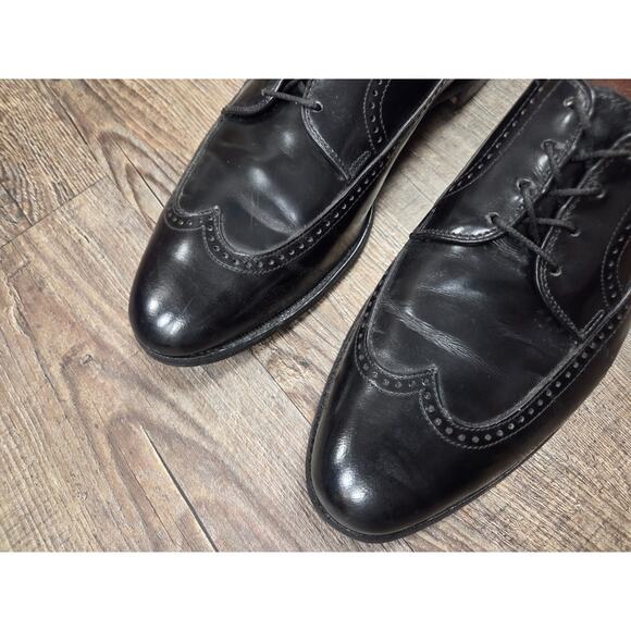 Allen Edmonds Richmond Black Leather Wingtip Oxford Dress Shoes Mens Size 10.5 B - Picture 2 of 9